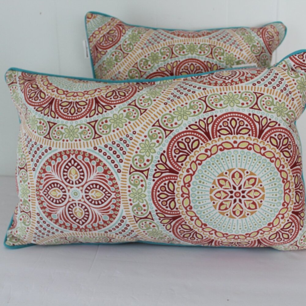 Grandinroad Janice Boho Paisley Indoor Outdoor Accent Pillow Set - Picture 7 of 15